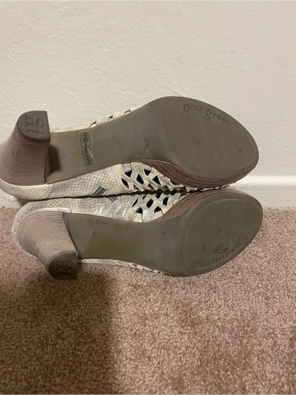 Paul Green Silver Woven Peep-Toe Ankle Booties